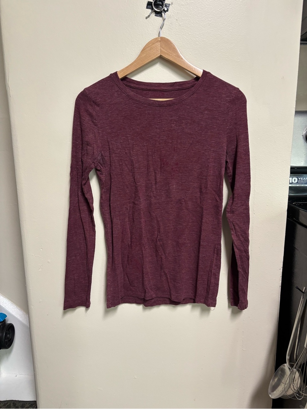Merona Long Sleeve Crew Neck Top - Wine
